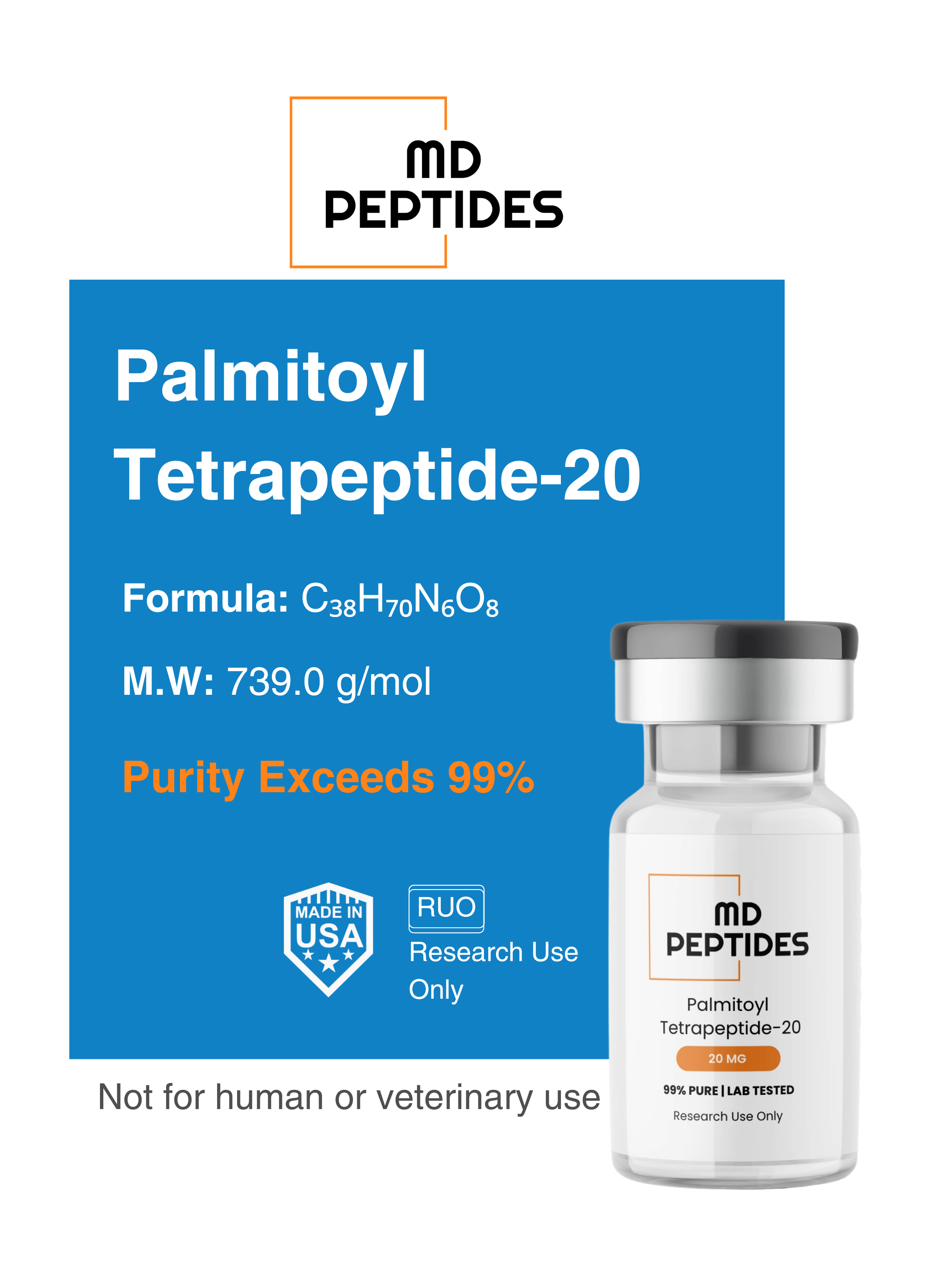 Buy Palmitoyl Tetrapeptide-20 (PA20) – 20mg